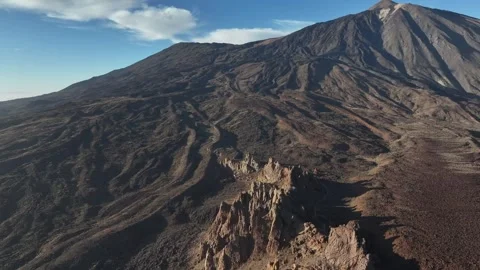 Aerial view of El Teide volcano, El Teide National Park, Tenerife, Canary Stock Footage 301723606