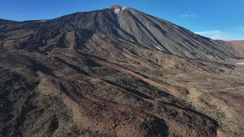 Aerial view of El Teide volcano, El Teide National Park, Tenerife, Canary Stock Footage 301723613
