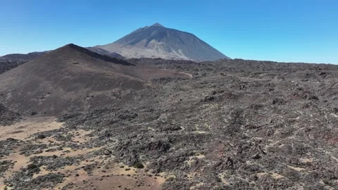 Aerial view of El Teide volcano, El Teide National Park, Tenerife, Canary Stock Footage 301723852