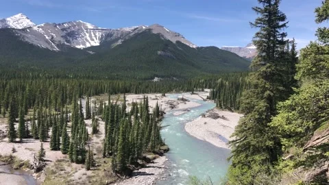 Aerial view of Elbow River. 스톡 동영상 151057361