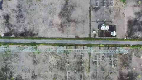 Aerial view of electrical power station Stock Footage 246955054