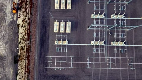 Aerial view of electrical substation in Eagle Mountain, United States. Stock Footage 340319826