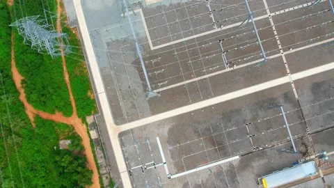 Aerial view of Electrical substation. electric power concept Stock Footage 210798061