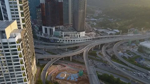 Aerial view of elevated highway in Damansara. Stock Footage 115135203