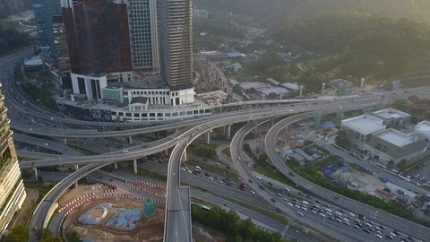 Aerial view of elevated highway in Damansara. Stock Footage 115135206