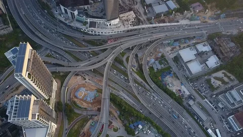 Aerial view of elevated highway in Damansara. Stock Footage 115135207