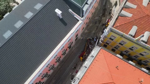 Aerial view of the Elevator of Glory (Elevador da Gloria) one day after the 库存影片 316373908