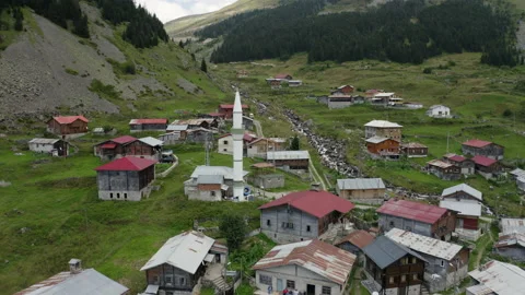 Aerial view of Elevit Plateau in Rize. 4K Footage in Turkey Stock Footage 234184088