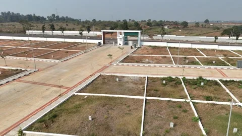 Aerial View of Emerging Planned Residential Plots Near Bangalore Stock Footage 326214906