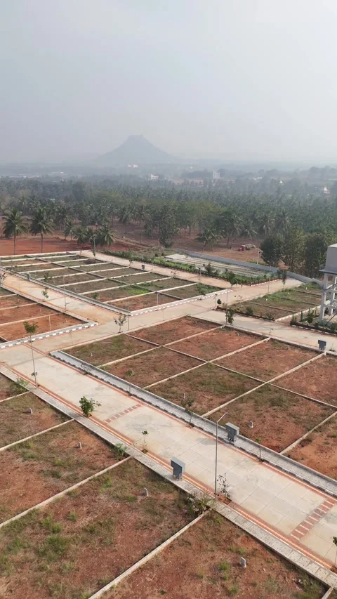 Aerial View of Emerging Planned Residential Plots Near Bangalore Stock Footage 326214928