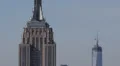 Aerial View of Empire State Building, Freedom Tower, NYC Skyline, Manhattan HD Footage