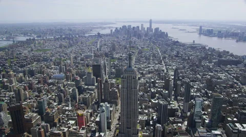 Aerial view of Empire State Building New York City Stock Footage 40688930