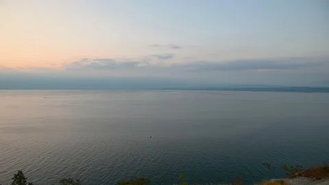 Aerial view of empty Adriatic Sea. Elevated view of Italy Coastline Stock Footage 160002190