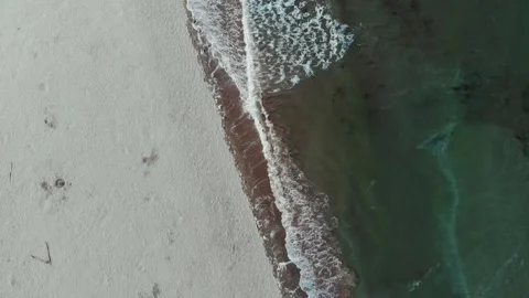Aerial view of the empty beach at the beginning of the season, in Italy. Stock Footage 131933407