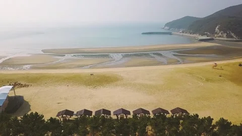 Aerial view of the empty beach. Stock-Footage 171973580