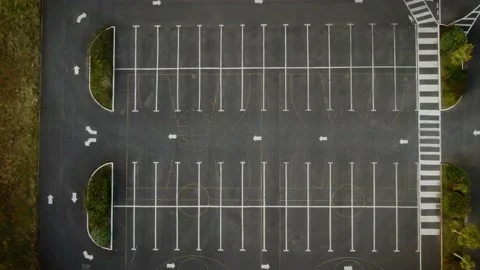 An aerial view of an empty car park Stock Footage 149624690
