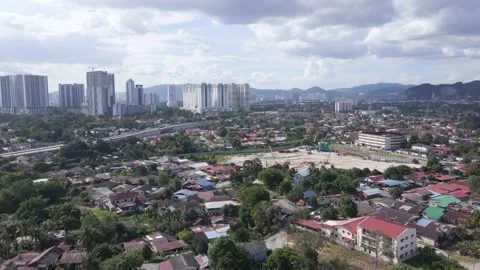Aerial View at Empty Construction Site in daylight, Asia 動画素材 147903910