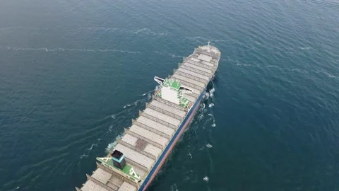Aerial view of an empty container ship Stock Footage 151322292