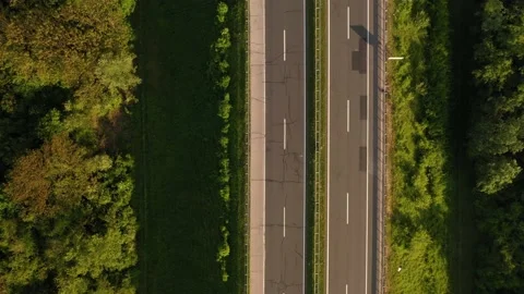 Aerial view of empty highway due coronavirus pandemic, Croatia. Stock Footage 130440311