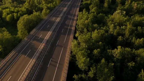 Aerial view of empty highway due coronavirus pandemic, Croatia. Video stock 130440507