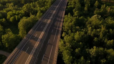 Aerial view of empty highway due coronavirus pandemic, Croatia. Video stock 130440585