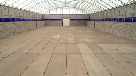 Aerial view of an empty industrial warehouse in Latvia. Stock Footage 340820560