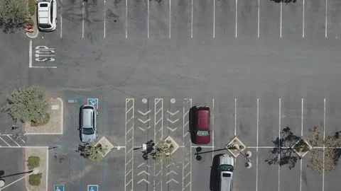 Aerial View Of Empty Parking Lot Stock Footage 209119913