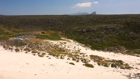 Aerial view of empty Platboom beach during the day, South Africa. Stock Footage 120722514