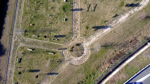 Aerial view of an empty playground. Stock Footage 124497417
