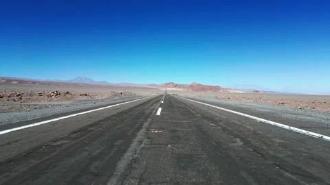 Aerial view of empty road in Atacama Desert, Chile. Stock Footage 340193968