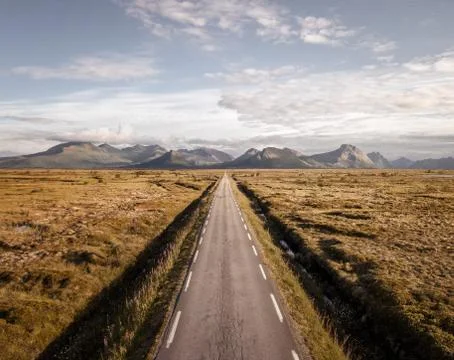 Aerial view of an empty road Foto stock