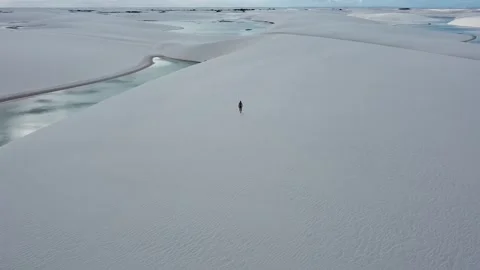 Aerial View Of Empty Sand Dunes In Maranhao Stock Footage 327625482