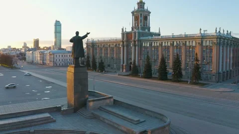 Aerial view of empty streets during the pandemic Stock Footage 149109107
