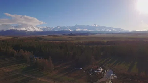 AERIAL VIEW of endless mountain landscape Stock Footage 67561032