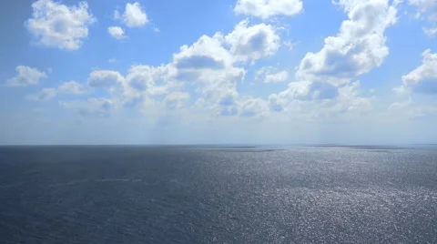 Aerial view of endless ocean or open sea with clouds - Red Sea Vidéo 61078877