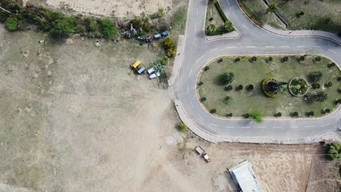 Aerial View of Entry Gate, MGH Society, Pakistan, Islamabad March 4th, 2023 Stock Footage 240655547