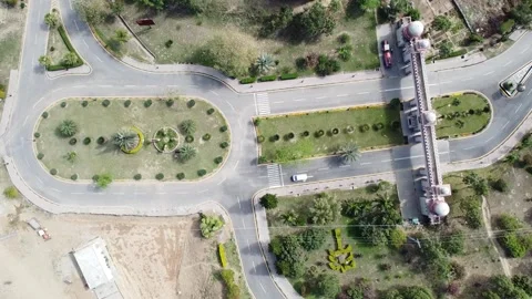 Aerial View of Entry Gate, MGH Society, Pakistan, Islamabad March 4th, 2023 Stock Footage 240655597