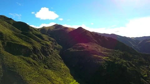 Aerial View of Epic Mountains, Sky, Clouds Stock Footage 75774672