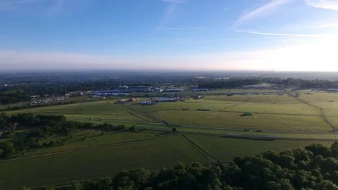 Aerial view of Epsom Racecourse. Stock Footage 76336470