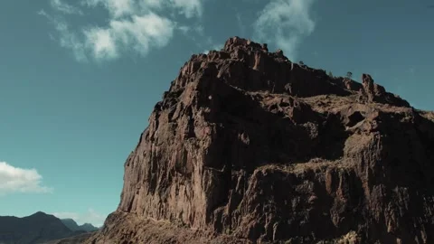 Aerial view of Eroded Cliff at Los Azulejos de Veneguera Canary Islands Vídeo Stock 331144932