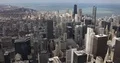 Aerial View Establishing Shot of Chicago City Skyline Corporate Towers Landmark 4k or 4k+ Resolution