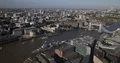 Aerial View Establishing Shot of London City Skyline Iconic Tourists Attraction 4k or 4k+ Resolution