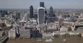 Aerial View Establishing Shot of London Center Skyline Famous Financial District 4k or 4k+ Resolution