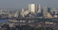Aerial View Establishing Shot of London City Center Skyline Financial District 4k or 4k+ Resolution