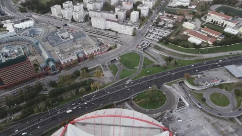 Aerial view of Estadio da Luz, Portugal. Stock Footage 321411772