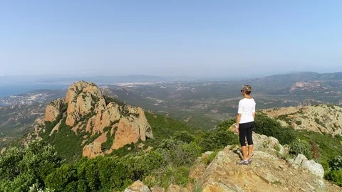 Aerial view of Esterel Stock Footage 93435283