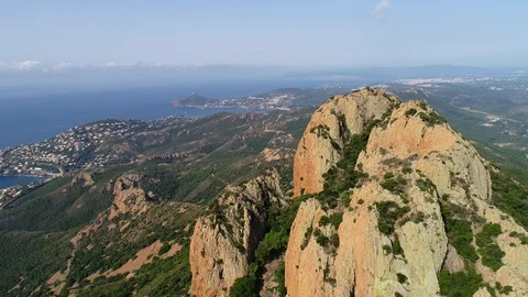 Aerial view of Esterel Stock Footage 93435499