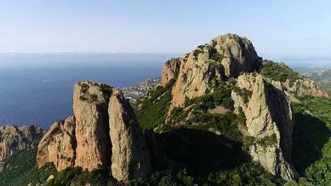 Aerial view of Esterel Stock Footage 93435600