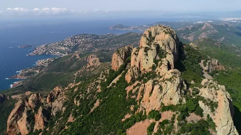 Aerial view of Esterel Stock Footage 93436065