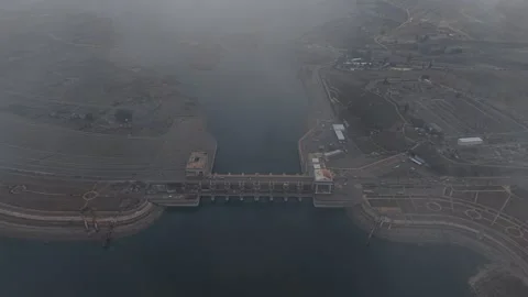 Aerial View of Euphrates Dam in Tabqa After Syrian Army Seizes Control Stock Footage 327077793